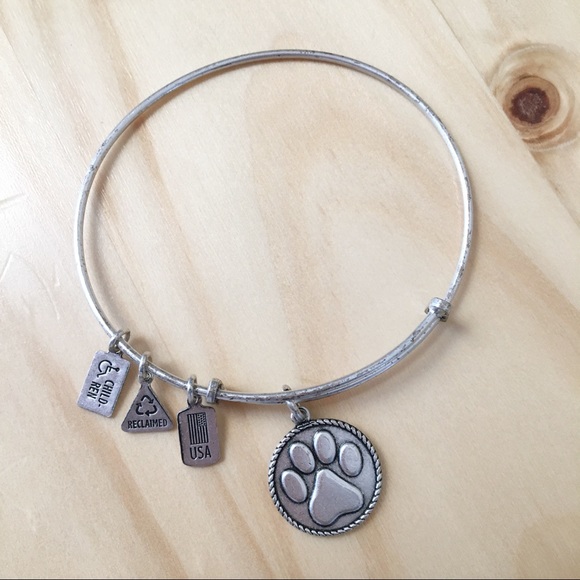 {Wind & Fire} Paw Print Dog Charm Bracelet Silver - Picture 2 of 3